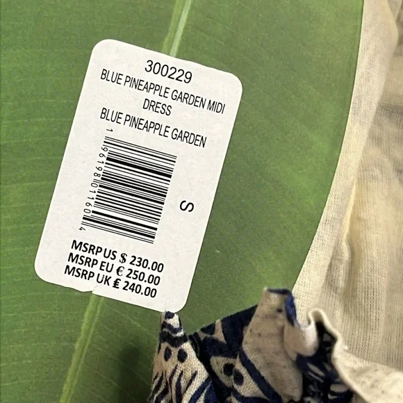 Farm Rio Blue Pineapple Garden Patterned Midi dress - Picture 4 of 16